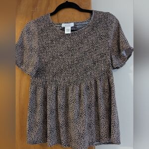 URBAN Romantics Smocked Short Sleeve Top